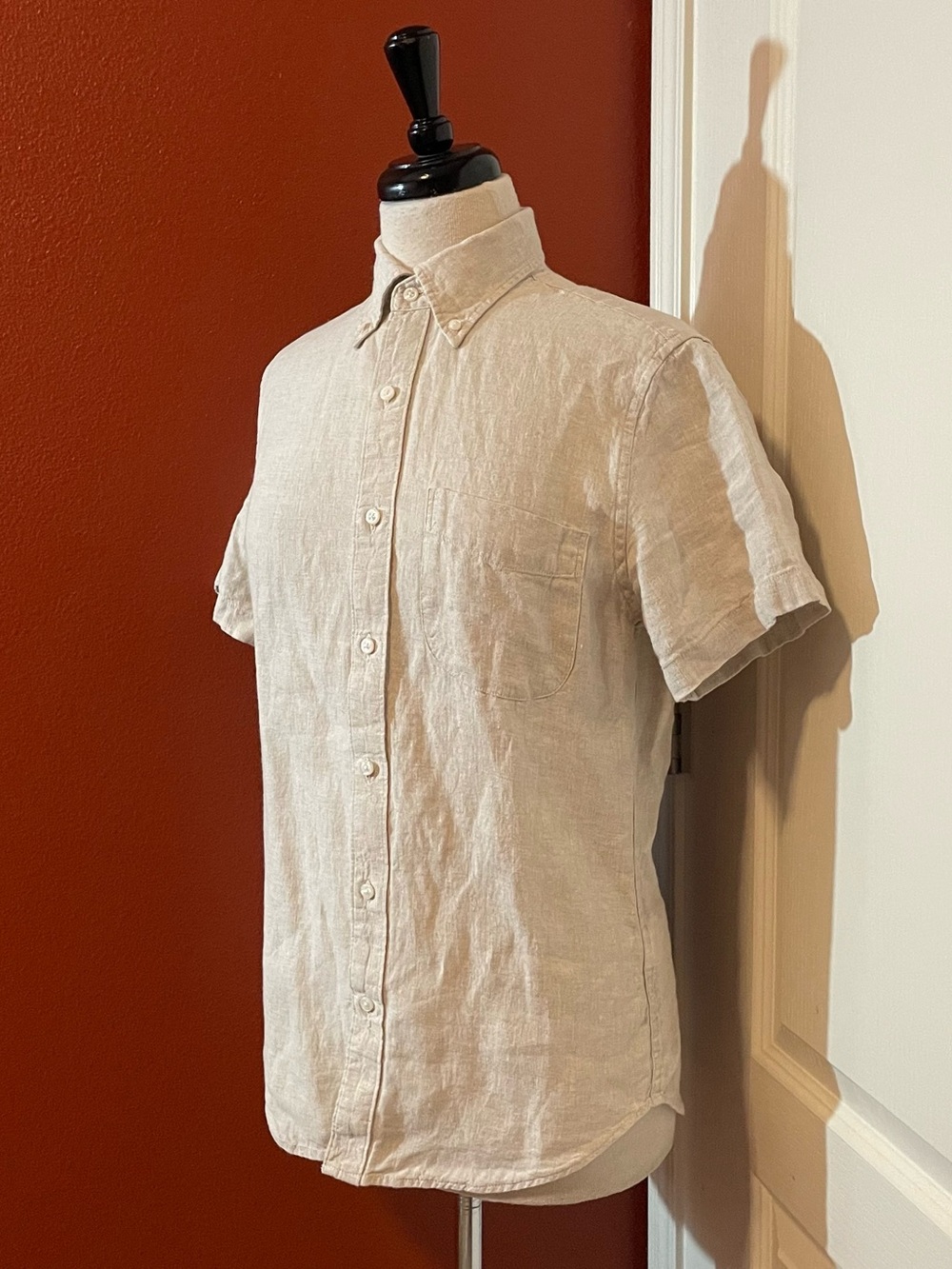 J Crew Men’s Classic Baird McNutt Irish Linen Button Down Short Sleeve Shirt